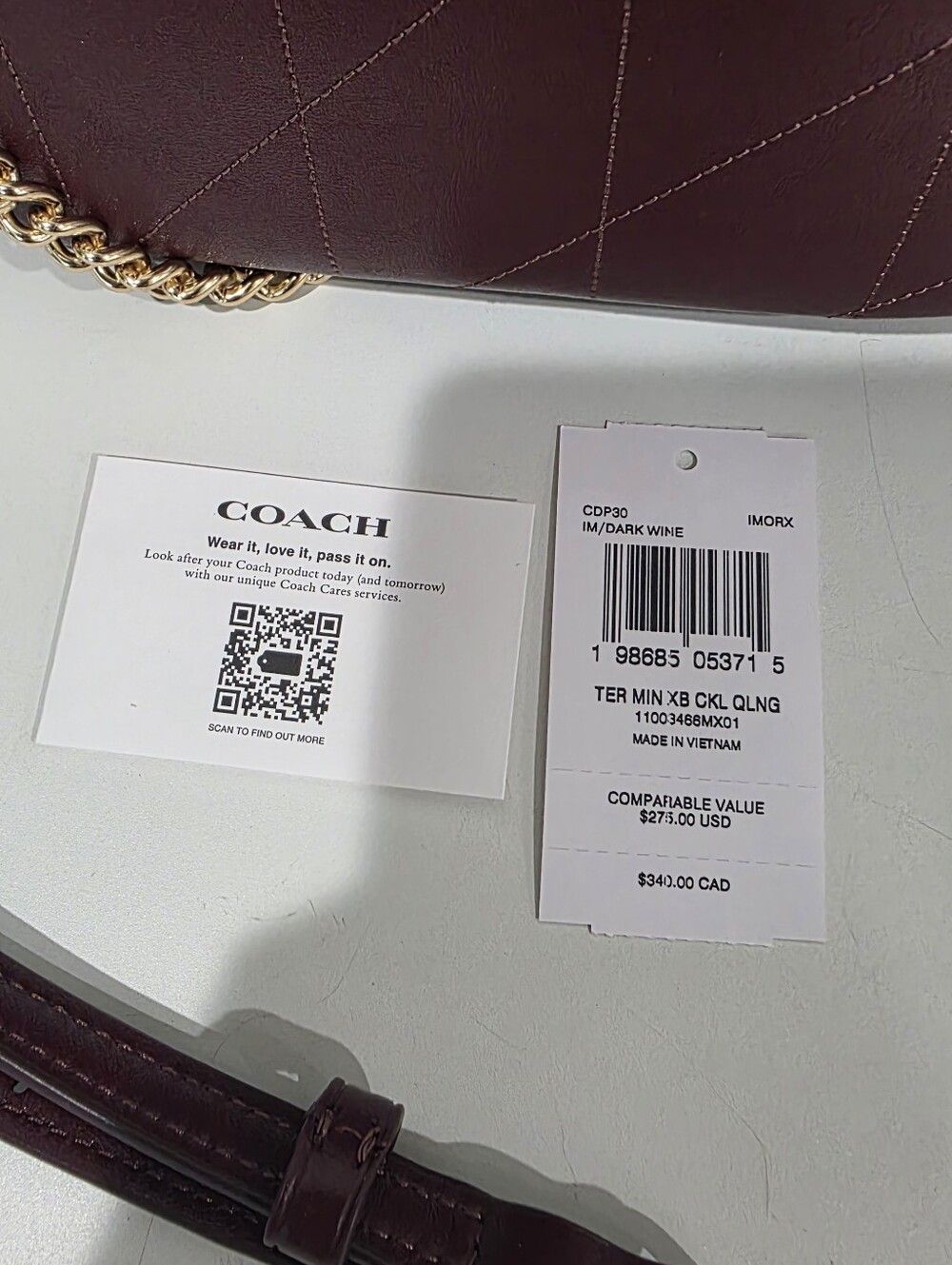 Coach Teri Quilted Shoulder Crossbody Bag - Picture 8 of 9